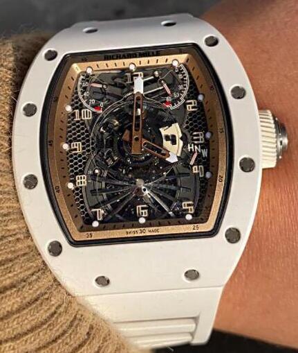 Replica Richard Mille RM 022 Tourbillon Aerodyne Dual Time White titanium Watch